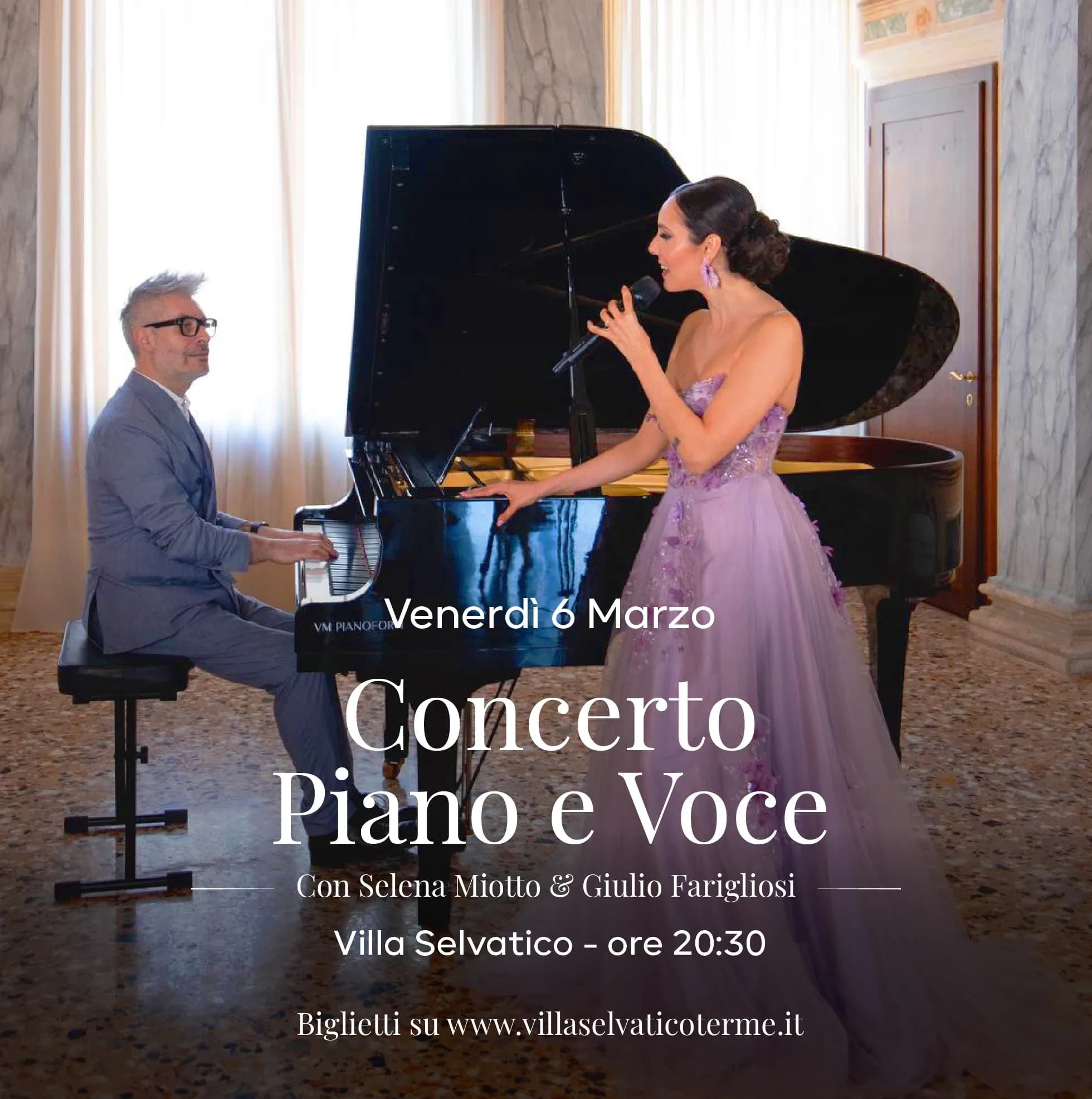 Locandina evento: Concerto di pianoforte e Voce a Villa Selvatico - Selena e Giulio